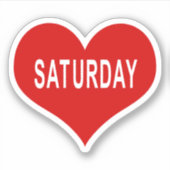 ZATERDAG Rood Hart Vinyl Sticker (Voorkant)