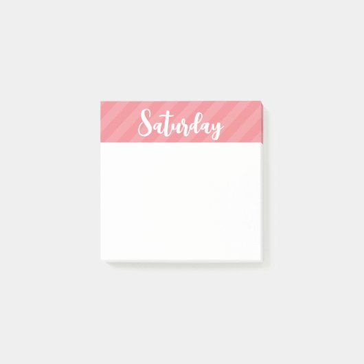 Zaterdag - Roze - Dagen van de Week - Post It Note (Voorkant)