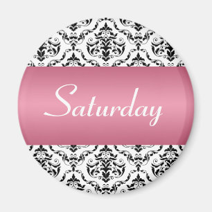 Zaterdag roze - Damask Magnet