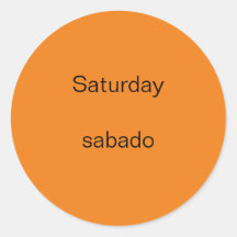 Zaterdag sabado Engels naar Spaans Stickers