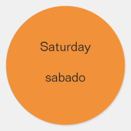 Zaterdag sabado Engels naar Spaans Stickers