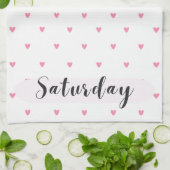 Zaterdag Tiny Hearts Keukenhanddoek (Gevouwen)