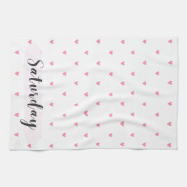 Zaterdag Tiny Hearts Keukenhanddoek