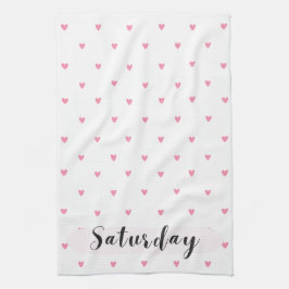 Zaterdag Tiny Hearts Keukenhanddoek