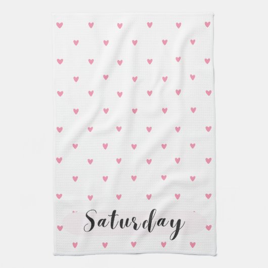 Zaterdag Tiny Hearts Keukenhanddoek (Verticaal)