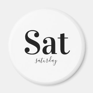 Zaterdag Typografie Modern Black & White Magneet