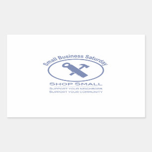 Zaterdag voor kleine bedrijven - Hardware blauw Rechthoekige Sticker