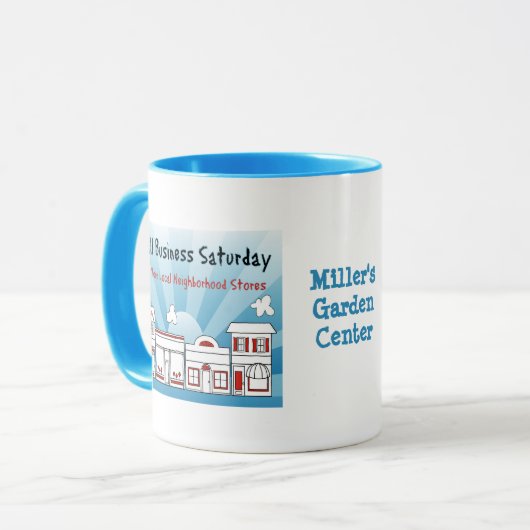 Zaterdag voor kleine bedrijven mok (Voorkant links)
