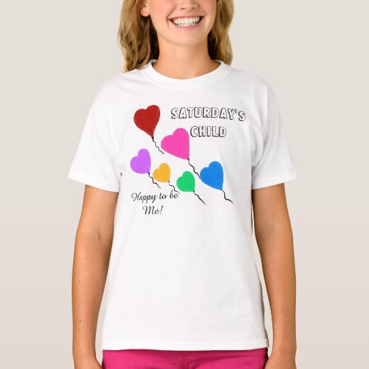 Zaterdag zijn hartballonnen voor kinderen t-shirt (Voorkant)