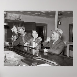 Zaterdagavond in de Saloon, 1937. Oude foto Poster