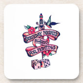 Zaterdagavond is goed voor vechten bier onderzetter (Voorkant)