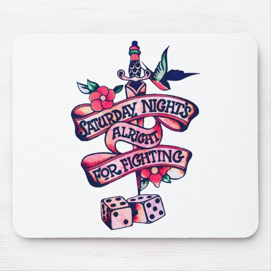 Zaterdagavond is goed voor vechten muismat (Voorkant)