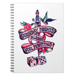 Zaterdagavond is goed voor vechten notitieboek