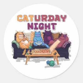 zaterdagavond ronde sticker