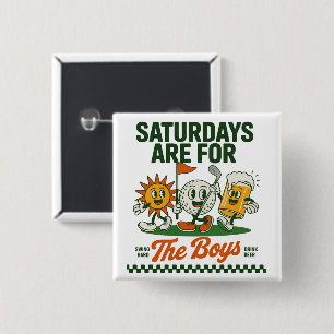 Zaterdagen zijn voor de jongens Golf Retro Golfen Vierkante Button 5,1 Cm