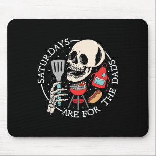 Zaterdagen zijn voor de papa's Funny Skeleton BBQ Muismat
