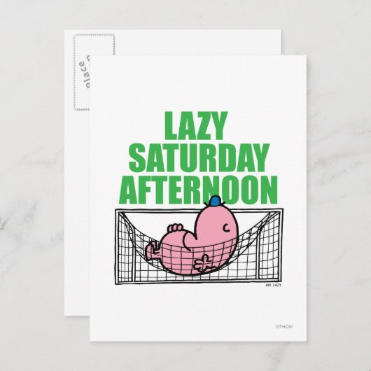 zaterdagmiddag met de heer Lazy Briefkaart (Voorkant / Achterkant)