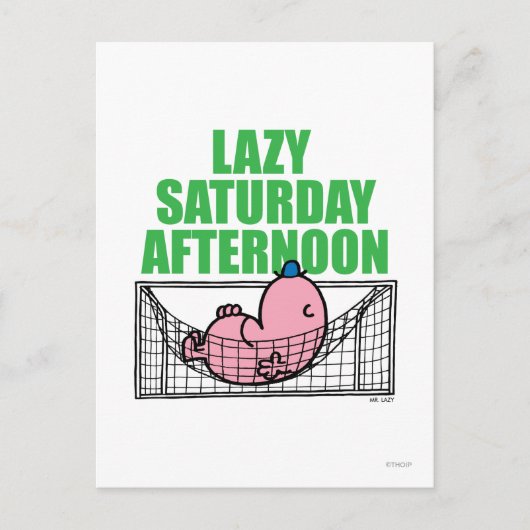 zaterdagmiddag met de heer Lazy Briefkaart (Voorkant)