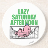 zaterdagmiddag met de heer Lazy Zandsteen Onderzetter (Voorkant)