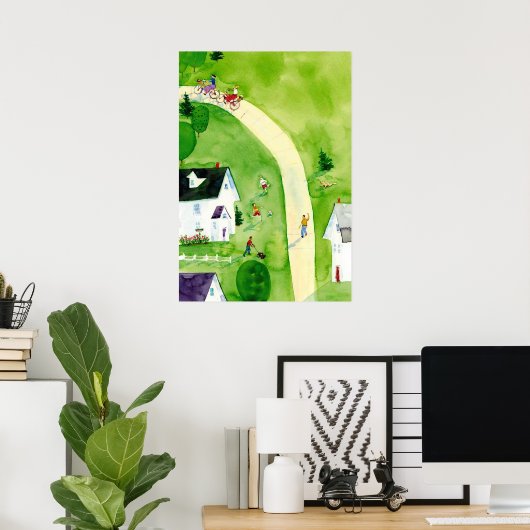 zaterdagmiddag Waterverf Poster (Thuiskantoor)