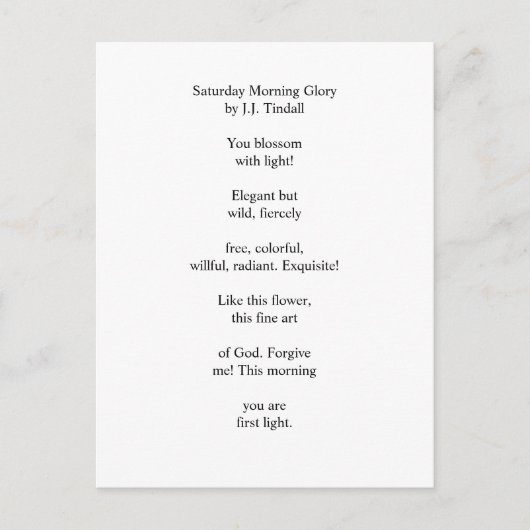 Zaterdagmorgen glorie briefkaart (Voorkant)