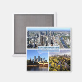 zAU006 MELBOURNE, Australië, Oceanië, Fridge Magneet (Voorkant / Achterkant)