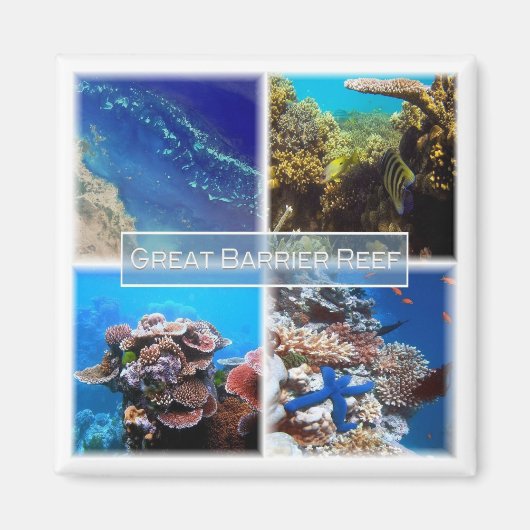 zAU011 DE GROTE BARRIER REEF, Australië, Fridge Magneet (Voorkant)