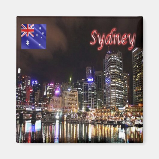 zAU020 SYDNEY, Darling Harbour, Australië, Fridge Magneet (Voorkant)