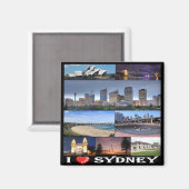 zAU025 SYDNEY I Love, Australia, Oceania, Fridge Magneet (Voorkant / Achterkant)