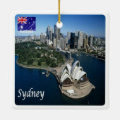 zAU026 SYDNEY Australia, Opera House, Ceramic Orna Keramisch Ornament (Achterkant)