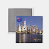 zAU031 SYDNEY, Skyline, Australië, Oceanië, Fridge Magneet (Voorkant / Achterkant)