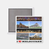 zAU038 MELBOURNE I Love, Australia, Oceania, Fridg Magneet (Voorkant / Achterkant)