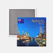 zAU039 MELBOURNE,YARRA TWILIGHT-Australia, Fridge Magneet (Voorkant / Achterkant)