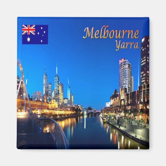 zAU039 MELBOURNE,YARRA TWILIGHT-Australia, Fridge Magneet (Voorkant)