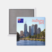 zAU041 MELBOURNE, RIVER YARRA, Australië, Fridge Magneet (Voorkant / Achterkant)