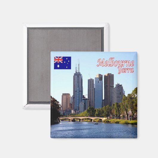zAU041 MELBOURNE, RIVER YARRA, Australië, Fridge Magneet (Voorkant / Achterkant)
