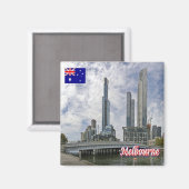 zAU042 MELBOURNE, Queens Bridge, Australië, Fridge Magneet (Voorkant / Achterkant)
