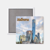 zAU057 MELBOURNE, Skyline, Australië, Fridge Magneet (Voorkant / Achterkant)