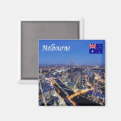 zAU061 MELBOURNE van Night, Australië, Fridge Magneet (Voorkant / Achterkant)