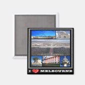 zAU094 MELBOURNE, I Love, Mosaic, Australia, Fridg Magneet (Voorkant / Achterkant)