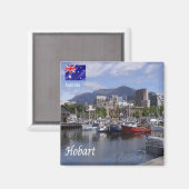 zAU096 HOBART, Harbour, Australië, Oceanië, Fridge Magneet (Voorkant / Achterkant)