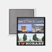 zAU097 HOBART I Love, Mosaic, Australia, Fridge Magneet (Voorkant / Achterkant)