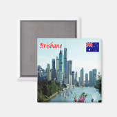 ZAU104 BRISBANE, Skyline, Australië, Fridge Magneet (Voorkant / Achterkant)