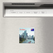 ZAU104 BRISBANE, Skyline, Australië, Fridge Magneet (Insitu (Vaatwasser))