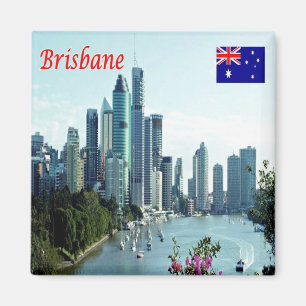 ZAU104 BRISBANE, Skyline, Australië, Fridge Magneet