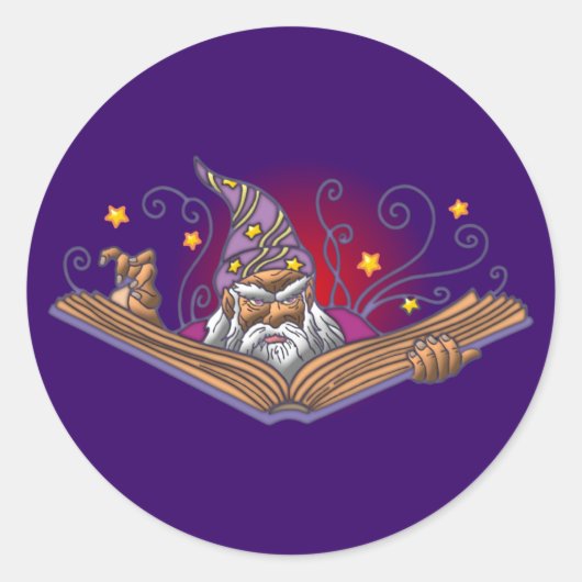 Zauberer Buch Grimoire wizard sorcerer warlock Ronde Sticker (Voorkant)