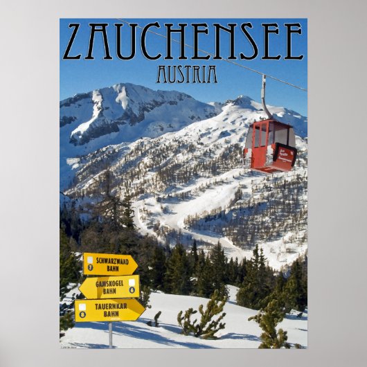 Zauchensee Ski Area 18x24 Poster (Voorkant)