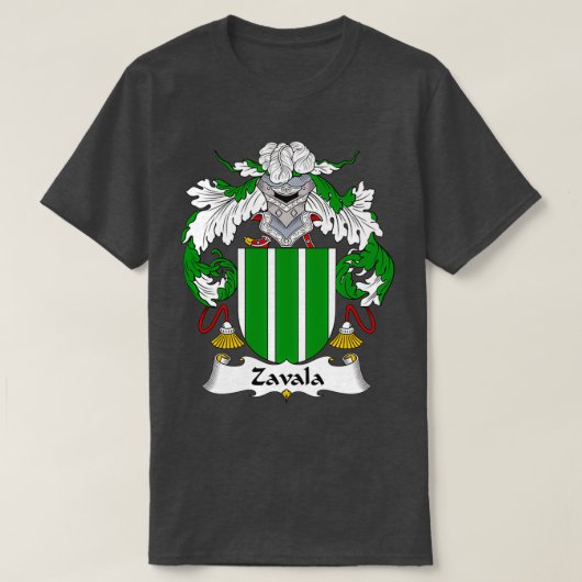 Zavala Coat of Arms Family Crest T-shirt (Design voorkant)