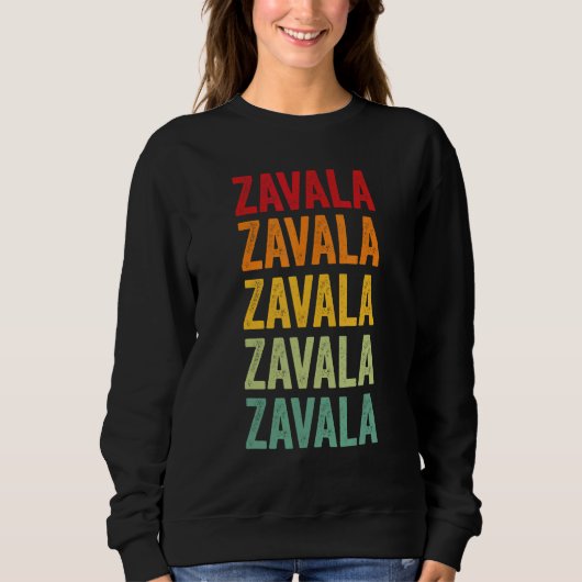 Zavala County Texas Regenboog Tekst Ontwerp Trui (Voorkant)