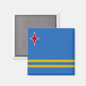 zAW001 ARUBA, Vlag, Amerika, Fridge Magneet (Voorkant / Achterkant)